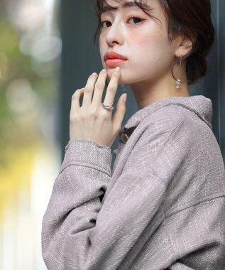 Tiaclasse 【洗える】ツイードジャケット グレージュ