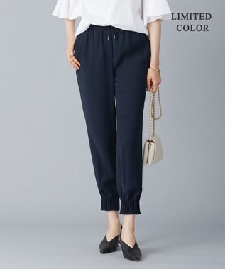 ICB 【WEB限定カラーあり・洗える】ライトダブルクロス ジョガーパンツ ネイビー系［WEB限定］