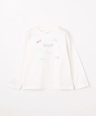 ANY KIDS 【綿100%】リボンアソート 長袖Tシャツ オフホワイト