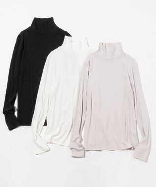 23区 L 【洗える】レイヤードタートル カットソー ベージュ系