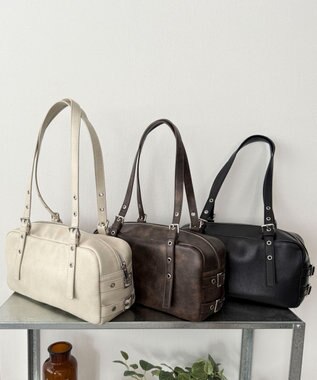 WEGO サイドベルトボストンバッグ ブラウン