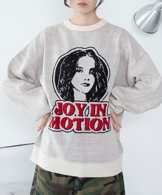 WEGO 【洗える】グラフィックニットBIGプルオーバー