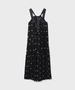 GRACE CONTINENTAL フラワー刺繍ノースリーブワンピース ブラック