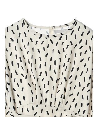 Green Parks armonia．スクエアドットプリントタックワンピース Ivory