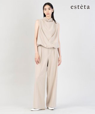 23区 【エステータ】コットンダブルクロス マーベルト ワイドパンツ