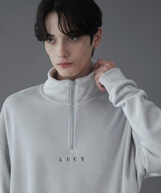 WEGO 【ユニセックス着用ITEM】マイクロシャギーワンポイントハーフZIPプルオーバー ライトグレー