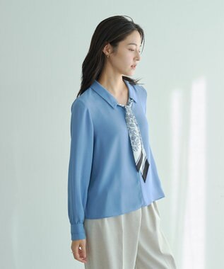 YECCA VECCA スカーフ付きブラウス Blue