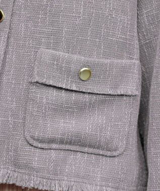 Tiaclasse 【洗える】ツイードジャケット グレージュ