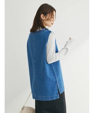 Green Parks Ｖネックフリンジベスト Light Indigo