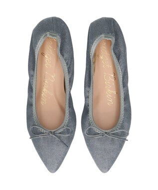 Bridget Birkin ＜抗菌消臭＞【Bridget Birkin】ポインテッドデイリーバレエシューズ ブルー雑材