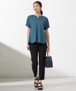 J.PRESS LADIES L 【セットアップ対応・洗える】DRYウーステッド テーパード パンツ ブラック系