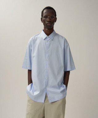 ATON GIZA BROAD | ショートスリーブシャツ - UNISEX SAX