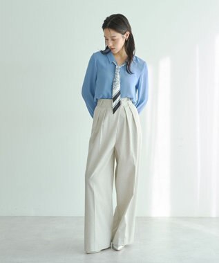 YECCA VECCA スカーフ付きブラウス Blue