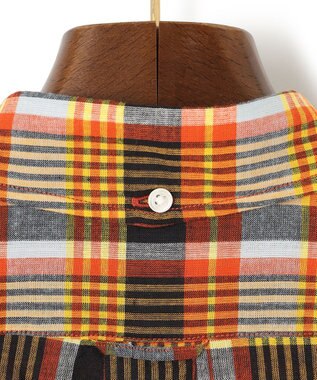 J.PRESS MEN インドマドラスチェックシャツ ライトオレンジ系3