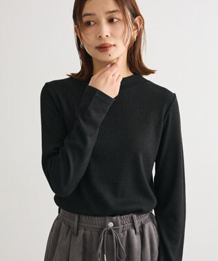Green Parks ｉｎ　ラメリブハイネックプルオーバー Black