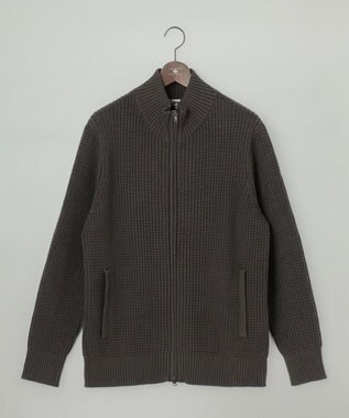 JOSEPH ABBOUD 【3シーズン活躍する綿ブレンド】コットンアクリルバルキー ジップニット ブルゾン