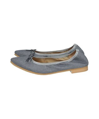 Bridget Birkin ＜抗菌消臭＞【Bridget Birkin】ポインテッドデイリーバレエシューズ ブルー雑材