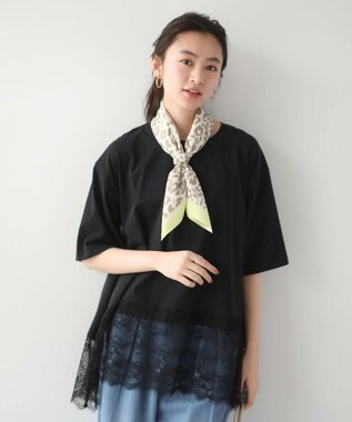 Green Parks 裾イレヘムレースプルオーバー Black