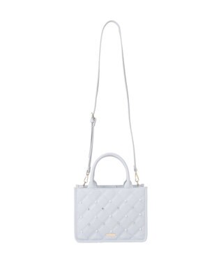 Maison de FLEUR パールビジューキルティングスクエアショルダー Light Blue