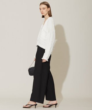 ICB 【洗える】 スラリットテープ カーディガンジャケット オフホワイト系