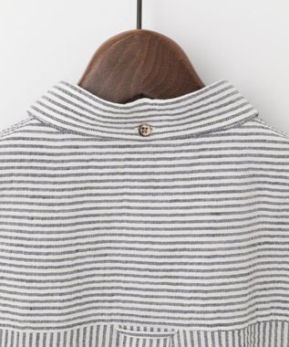 JOSEPH ABBOUD MOUNTAIN 【SPACE／UNISEX】オーガニックコットンリネンドライサッカー シャツ ネイビー系1