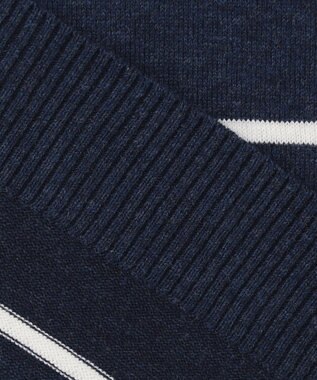 JOSEPH ABBOUD MOUNTAIN 【SPACE／UNISEX】OGコットンストレッチボーダー ニットTシャツ ネイビー系2