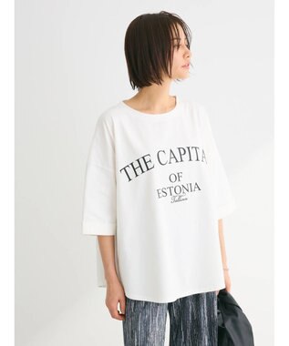Green Parks インド綿 ＢＩＧサイズアーチロゴ半袖プルオーバー Off White