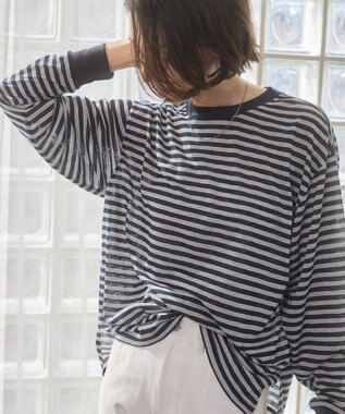 WEGO 【ANGIE VINTAGE】シアースラブボーダーロンＴ ブルーボーダー