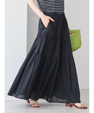 AMERICAN HOLIC インドコットンティアードボイルスカート Black