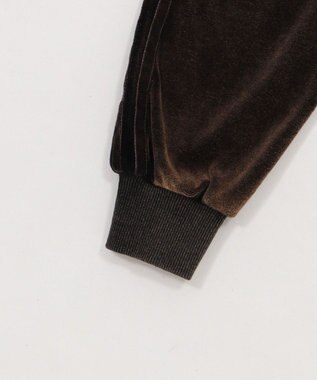 WEGO ベロア2ラインジップパーカー ブラック