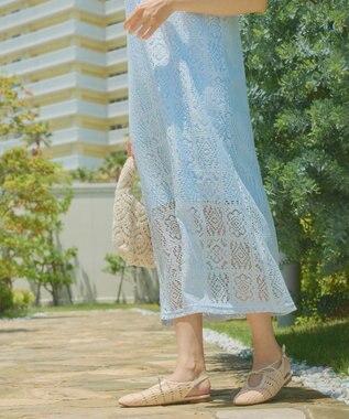 OP／FILA 【Ocean Pacific】SUIday/2WAYパネルレースワンピース ブルー
