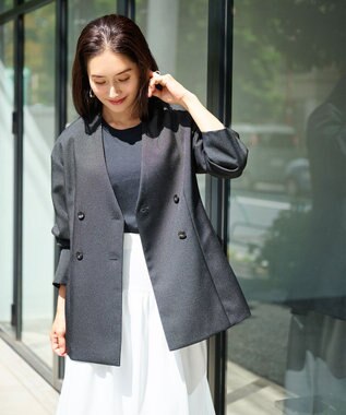 #Newans ウエストシェイプダブルジャケット ブラック