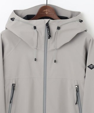 JOSEPH ABBOUD MOUNTAIN 【ECO撥水/耐水性/透湿防水素材/ストレッチ/軽量】ボイルドポリエステル3レイヤー マウンテンパーカー ライトグレー系