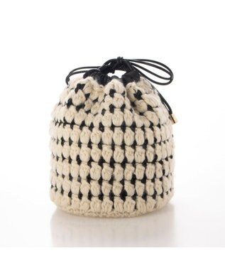 UNBILLION カシュカシュ cachecache / サテンリボン編み込み巾着ショルダー アイボリー