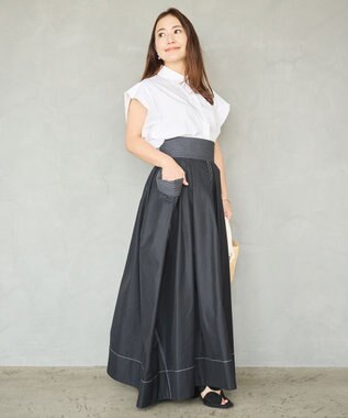 #Newans ドロップスクエアスカート ブラック