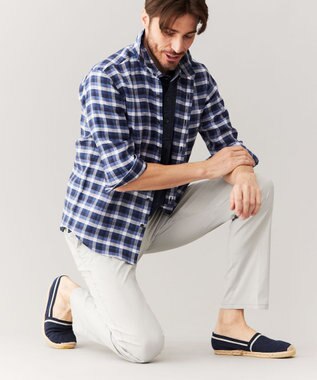 JOSEPH ABBOUD 【キングサイズ・ウエストも伸びる/Eco撥水】オーガニックマイクロピケストレッチ パンツ ライトグレー系