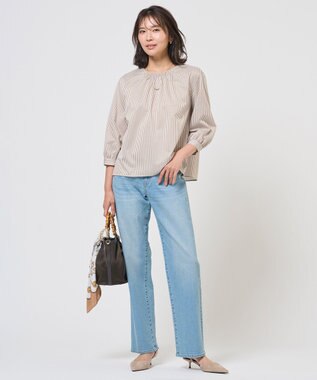 J.PRESS LADIES 【リバーシブル】エポバー ネックレス ケシゴールド×ベージュ系