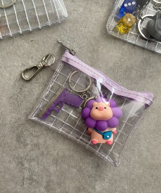 WEGO カラーテープクリアポーチ ライトパープル