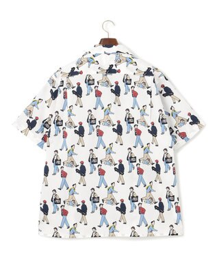 J.PRESS MEN 【AaronChang】【UNISEX】プリントタイプライター オープンカラーシャツ ホワイト系5
