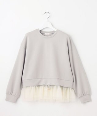 Feroux チュールコンビダンボール プルオーバー ライトグレー系