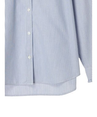 earth music&ecology スタンドフリルシャツ Stripe