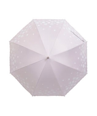 MOONBAT 【遮光率100％/遮熱/UV】LANVIN en Bleu (ランバン オン ブルー)晴雨兼用日傘 フラワーグリッター シルバースカラ刺繍 花柄 長傘 ペールピンク