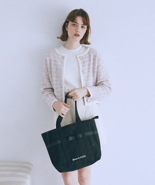 Maison de FLEUR マルチポケット帆布トートMバッグ Black