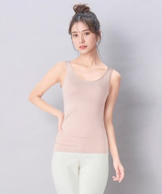 Wing カップ付きインナー あったか素材 ラク きれいなバストシルエット 【シンクロブラトップ】 ノースリーブ タンクトップ 秋 冬 ET1165 ウイング／ワコール ピーチ
