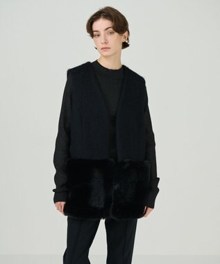 GRACE CONTINENTAL モヘアシャギーベスト ブラック