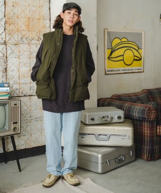 WEGO デニムイージーワイドパンツ デニム淡色