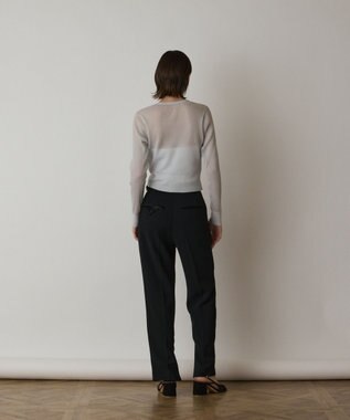 GRACE CONTINENTAL ラメリブシアーニットカーディガン ホワイト