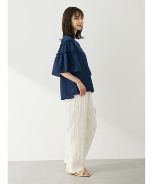 Green Parks ティアード袖ブラウス Navy