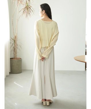 earth music&ecology バックレースサイドリブマーメイドスカート Ecru