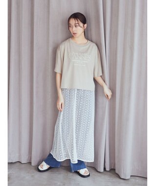 earth music&ecology ＣＡＮＮＥＳ　ショートＴ Beige